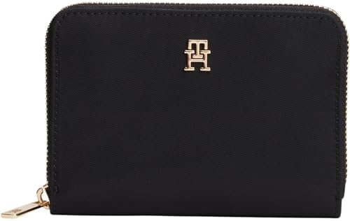 Tommy Hilfiger Th Icon Med Za Nylon Aw0aw17741, Portefeuille zippé Femme, Black (Black), Taille Unique
