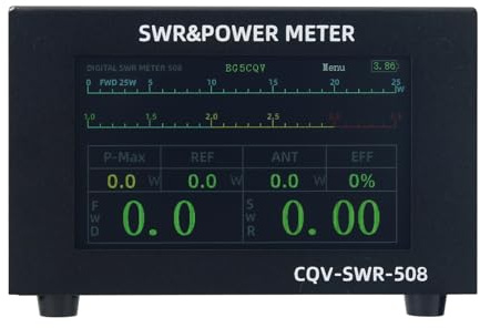 Digitaler SWR Leistungsmesser 200W Digitale Leistungs Stehwellenmessgerät 1.8-54Mhz Frequenz 4.3-Zoll IPS Farbe LCD Display