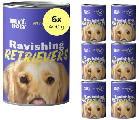 HEY HOLY Premium Nassfutter für Retriever | 6X 400g Hundefutter für ausgewachsene Retriever mit Lamm | Hochverträglich aus natürlichen Zutaten