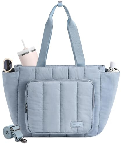 Chase Chic Shopper Tasche Damen,Puffer Handtasche Groß Tote Bag | Leichter,mit abnehmbarem Schultergurt,Gesteppte Tragetasche mit Reißverschluss,Lehrertasche für Arbeit Uni Reise