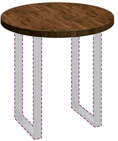 vidaXL Table Top Ø 80 x 4 cm Round Solid Oak Wood Dark Brown