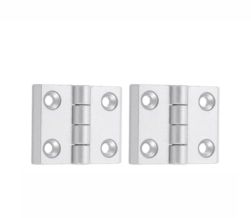 2 Stück Silber Aluminiumprofil-Klappscharnier, flexibles Scharnier, verstellbare Türscharniere für Möbelschränke, Verteilerkasten (4040)