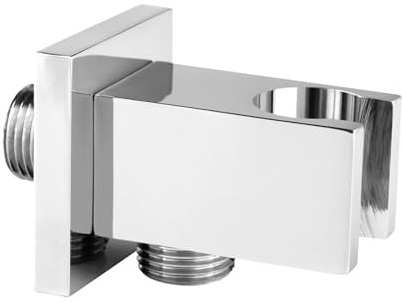 Wandanschlussbogen Unterputz Wandbogen für Brauseschlauchanschluss, aus massivem Messing, mit Duschkopf Halterung