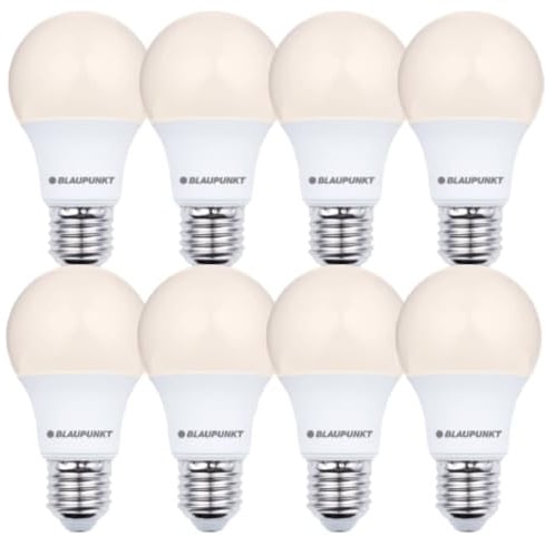 BLAUPUNKT E27 LED-Birne A60 Matt 12W 100W 1200lm 2700K Warmweiß, 8er Pack | Sparpack, Nicht dimmbar, Flimmerfrei, 88% Energie sparen – für Flure, Treppenabsätze und Esszimmer