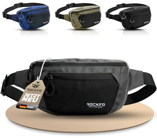 Bauchtasche Damen & Herren groß - Bauchtasche mit 3 Zonen & 7 Fächern - Große EDC City Hüfttasche & Outdoor Gürteltasche - Crossbody Bag für Reise Wandern