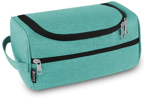 DELAWAY Kulturbeutel Herren & Damen [Design 2026] Kulturtasche zum Aufhängen Männer & Frauen - Waschtasche für Koffer und Handgepäck - Kosmetiktasche mit Kofferhalterung (Türkis)