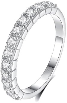 KnSam Echtgold Schmuck Hochzeitsring 18 Karat 750 Gold, Bandringe Ring mit Moissanit, Eheringe 950 Platin, Gr.47-65