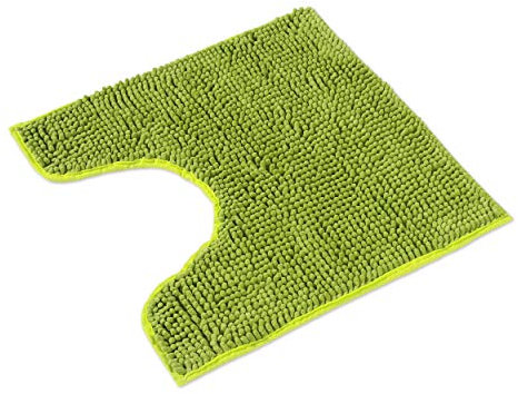 WohnDirect Badematte 45x45cm MIT WC Ausschnitt | Grün - rutschfest & Waschbar - Badezimmerteppich zum Set kombinierbar, Badvorleger, WC Garnitur, Badteppich