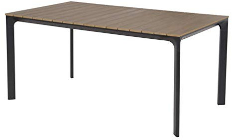 LLiving Gartentisch Esstisch Kaffeetisch anthrazit braun 160x90x74cm