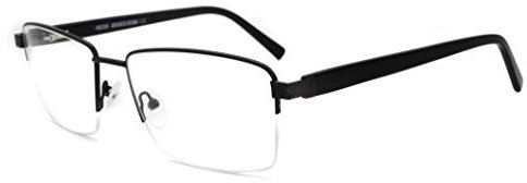 MOSTAR Fashion Square Non-prescription Eyeglasses for Men Half Rimless Glasses Metal Spectacles Large Clear Lens Glasses Eyewear