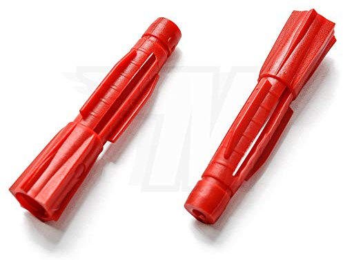 100x Universal Dübel für Vollbaustoff, Hohlbaustoff in Rot/Grau | ohne Kragen (8x46 mm, Rot)