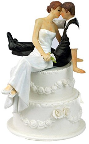 Hotaluyt Résine de Jeunes mariés Figurine gâteau Romantique Topper résine Artisanat Décoration de Mariage