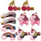 Lurrose 10Pcs Glitzer Haarspange Regenbogen Kirsche Einhorn Haarspangen Glänzend Krokodil Haarspangen für Mädchen