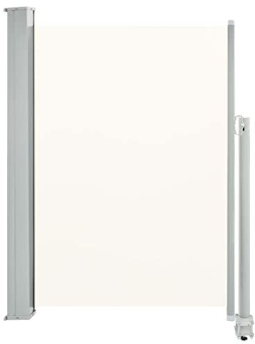 vidaXL Einziehbarer Paravent 100 x 300 cm Sichtschutz Sonnenschutz Trennwand Sichtschutz Trennwand für Garten Balkon Terrasse Creme