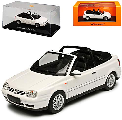 alles-meine.de GmbH Volkwagen Golf IV Cabrio Weiss 1998-2002 1/43 Minichamps Maxichamps Modell Auto mit individiuellem Wunschkennzeichen