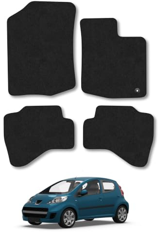 Citroen C1 (2005-2012) Carpet Car Mats | Black Edge Trim Tailored Fit Floor Mats Full Coverage Protection Accessories Easy Clean Anti Slip Made in the UK