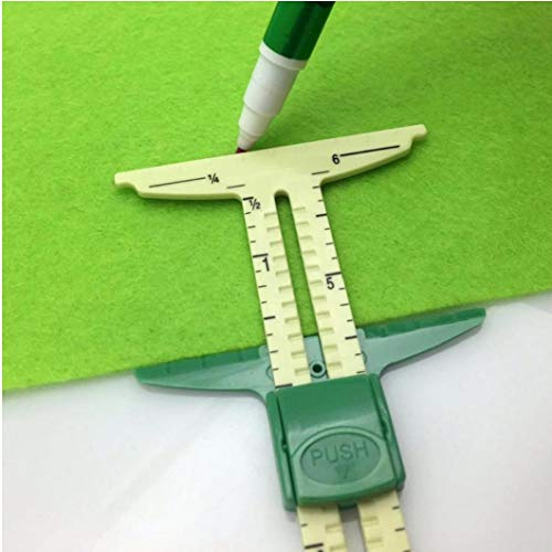 Calibro Strumento Di Misurazione Per Cucire, 5-in-1 Scorrevole Del Calibro Di Misurazione Di Cucito Righello Strumento Tessuto Quilting Righello Per Maglieria Forniture Crafting Cucire Scorrevole