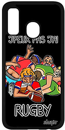 Coque Silicone j'peux Pas J'Ai Rugby A40 Comique Smartphone Case BD Humour Coupe d'europe Drole Etui Made in France pour Samsung Galaxy