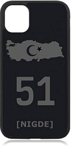 aina Kompatibel mit iPhone 13 Hülle, Türkiye Türkei 51 Nigde Flagge Silikon Handyhülle Matt Schwarz