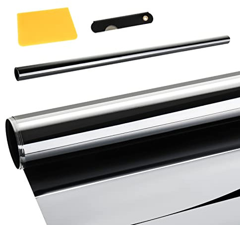 Youyijia 2Pcs Car Window Tint Film Sun Strip 76cmX3M Black Smoke Tinting Film Roll For Car Van Vehicles Premium Windscreen Automotive Home Office Glass Solar Tint Film with Scraper Knife (VLT 5%)