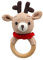 SWECOMZE Holzspielzeug Baby, Baby Rassel Spielzeug, Baby Beißring Holz Gehäkelte Greifling, Handmade Babyrassel Holzspielzeug, Geschenke zur Geburt für mädchen und Junge (Hirsch,#1)
