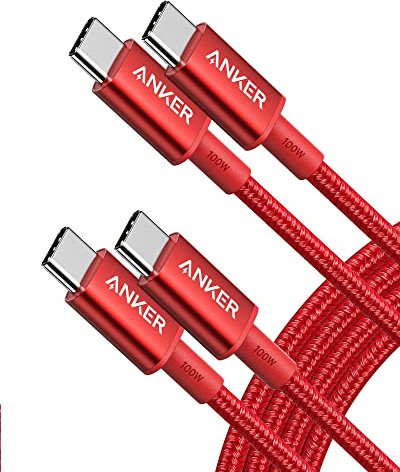 Anker 333 USB C to USB C Charger Cable (6ft 100W, 2-Pack), USB 2.0 Type C Charging Cable Fast Charge for MacBook Pro 2020, iPad Pro 2020, iPad Air 4, Samsung Galaxy S21, Pixel, Switch, LG, and More