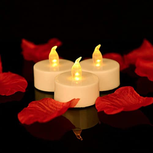 Led Tea Light Candles Realistic and Bright Flickering Battery Operated Flameless Warm Flickering Bulb Light Small Electric Fake Candles No Drips for Decorate Weddings Parties Holiday (Pack of 3)