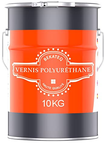 BEKATEQ BK-635PU Vernis de sol PU polyuréthane incolore brillant 10kg I Revêtement de sol & scellement pour béton, tapis de pierre, bois & carrelage I Résistant aux UV & à la chaleur, séchage rapide