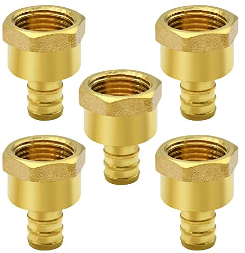 5/10/12/20 Stück PEX 1/2 Zoll x 1/2 Zoll NPT Innenverschraubungen, voller Anschluss für PEX-Rohre in Sanitärarbeiten (5 Stück)