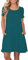 AUSELILY Damen Kleider Sommer Kurzarm Shirtkleider Kurz Sommerkleider Leicht Freizeitkleid mit Taschen DunkelGrün XL