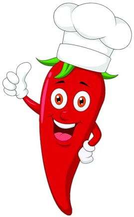 Kleberio Aufkleber rote scharfe Chilischote mit Kochmütze wasserfest Gemüse Sticker Deko Küche Restaurant Deko Autoaufkleber 24 x 15 cm