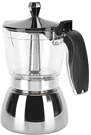 Caffettiera in Acciaio Inossidabile Ottagonale Elettrodomestici Vetro per la Casa Moka in Cristallo Acrilico e Acciaio Inossidabile Italiano 6 Tazze Vaso per Piante Vaso per Piante in Vaso Vaso per