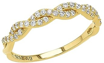 Amor Ring 925 Sterling Silber Damen Ringe, mit Zirkonia synth., Weiß, Kommt in Schmuck Geschenk Box, 2037346