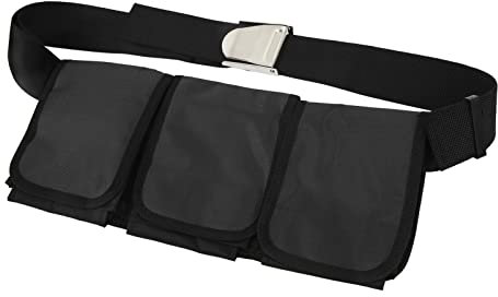 Bewinner Tauchtaschen-Bleigürtel 3-Taschen-Bleigürtel mit Schnellverschluss aus Metall Zum Tauchen, Schnorcheln oder Freitauchen (Black)