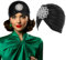 BOFUNX Damen Turban Hut mit Abnehmbarer Kristall Brosche 1920s Vintage Turban Hut Glitzer Elastische Kopf Wraps Gatsby Fasching Kostüm Accessoires (schwarz)