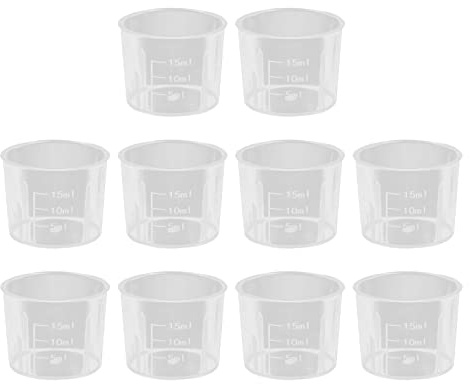 10 Stück 15 ml transparenter Kunststoff-Messbecher mit abgestuftem Messbecher Messbecher Messbecher verstellbar E Messlöffel