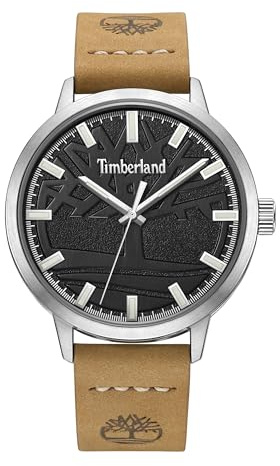 Timberland Goffstown Analoges hellbraunes Lederband 3ATM Uhr, hautfarben, Unkonventionell
