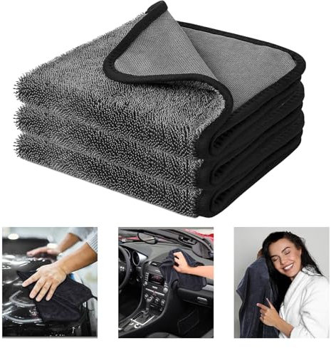 SerenitySphere Chiffons Microfibre, Extrêmement Absorbant 40x60CM, Lot de 3 Chiffon de Nettoyage Magique épaissi, pour Cuisine, Salle de Bain, Voiture, fenêtre, Verres