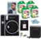 FUJIFILM Instant Mini 40 Camera Vintage Black + Instant Film Value Pack (40 Sheets) + Carrying Case + Photo Album + 4 AA Batteries + BluebirdSales Cleaning Cloth Bundle