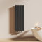 EMKE Radiateur à Eau Chaude 90x30 cm, Radiateur plat Double couche connexion centrale, Montage mural vertical design, Noir