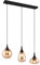 Trio Leuchten Pendelleuchte Lumina 317000313, Metall Schwarz matt, Glas amber, exkl. 3x E14