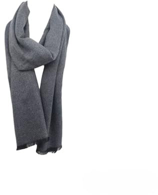 HomeRelax&Style Winter Herren Schal Herringbone | Soft Cashmera Schal | 180x30 cm Farbe Dunkelgrau mit Fischgrätmuster