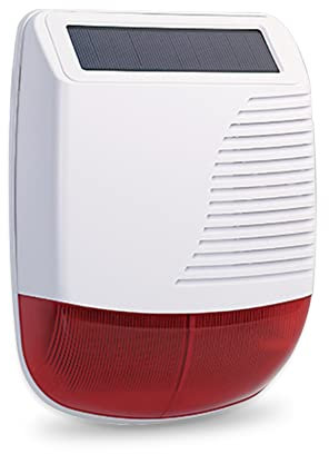 Sirènes Solaire sans Fil, Alarmes Maison extérieure, Son 110 DB, Fonction Flash LED, Batterie Longue durée, pour Dissuader Les intrus, Compatible avec WiFi Alarmes Maison