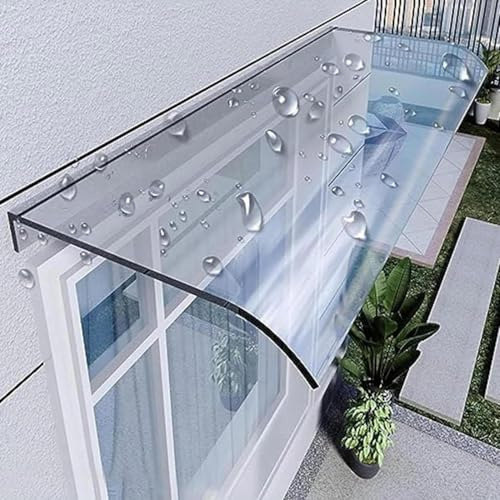 Vordach für Haustür,vordach Haustür Glas, Polycarbonat- Überdachung Haustür,vordach Haustürdach Pultvordach Transparent 3,5mm Dick,für Draußen Haus Balkon Garage Fenster,50x220cm/19.69''x86.61''