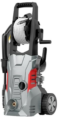 FfiMe Idropulitrice ad Alta Pressione da 1600 W, Pressione Massima 200 Bar, idropulitrice elettrica con Protezione dal surriscaldamento, Doppio Scopo autoadescante, Kit di Pulizia Portatile per