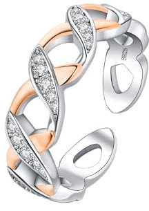 Rose Gold Adjustable Rings For Women - Sterling Silver Wedding & Engagement Rings - Jewellery Gifts