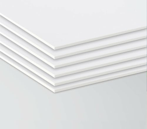Set mit 6 Stück Forex-Platten Farbe weiß Dicke 3 mm Größe 40 x 30 cm