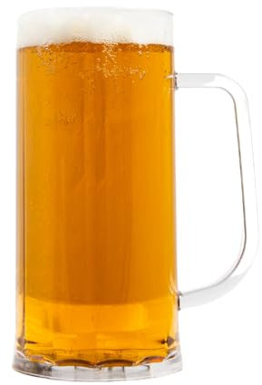 AIOS One Pint Bavarian Beer Glass/Stein/Tankard. Unbreakable Polycarbonate. (4)