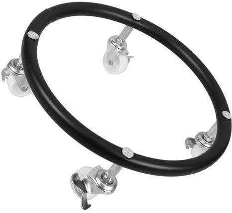 CRILSTYLEO Movable Gas Tank Rack with Casters Heavy-Duty Stainless Steel Cylinder Stand Black for Kitchen Storage and Liquid Gas Bottles