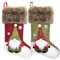 absolove Nikolausstrumpf Kinder, 2er Weihnachtsstrumpf Set,45cm Weihnachtssocken zum Aufhängen Deko zum Befüllen,Strumpfhalter mit Weihnachtszwerg auf Kamin,Schaufenster,Weihnachtsdekoratio